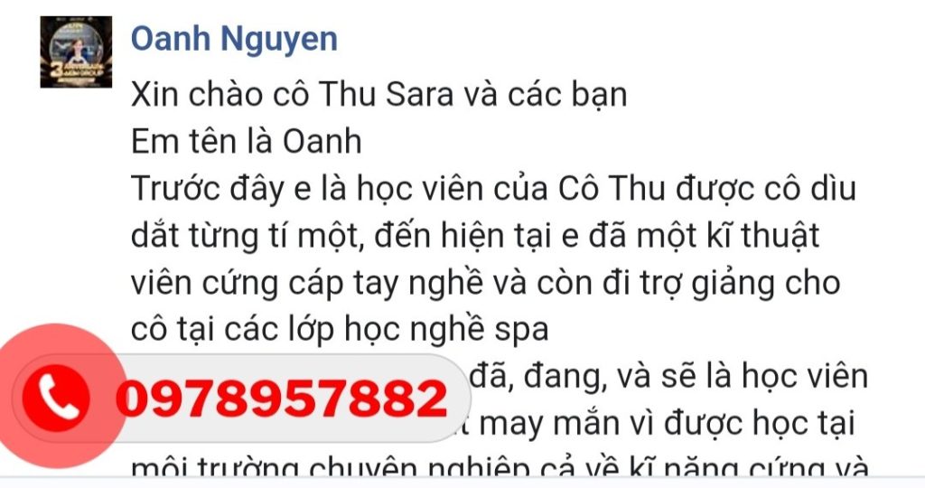 Comment Cô Thu Sara - Văn hóa SPA 4